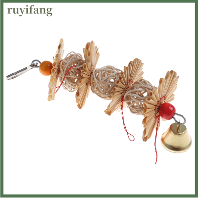 ruyifang นกแก้วที่มีสีสันเคี้ยวเส้นกัดฟันลูกระฆังที่น่าสนใจนก parakeet ของเล่น