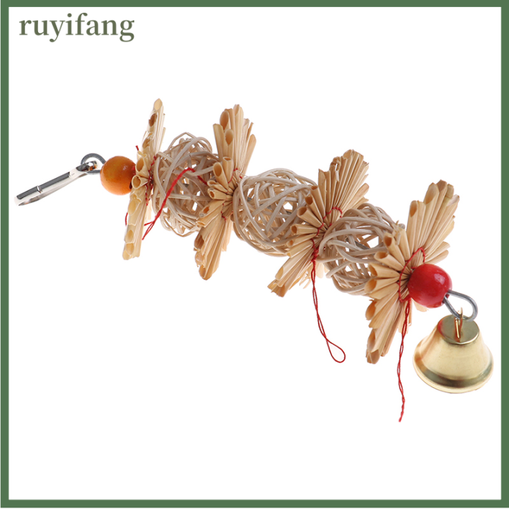 ruyifang-นกแก้วที่มีสีสันเคี้ยวเส้นกัดฟันลูกระฆังที่น่าสนใจนก-parakeet-ของเล่น