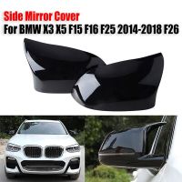 ขอบกระจกข้างด้านหลังรถยนต์สำหรับ BMW F25 F26 X4 F15 X5 F16 X6 2014 2015-2018สไตล์สีดำคาร์บอนไฟเบอร์สดใส