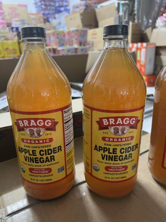 แบบมีตะกอน-แอปเปิ้ลไซเดอร์-apple-cider-vinegar-acv-น้ำส้มสายชูหมักจากแอปเปิ้ล-ยี่ห้อ-bragg-จากอเมริกา-946kl-ขวดแก้ว-คีโต-แท้100-เครื่องปรุงคีโต