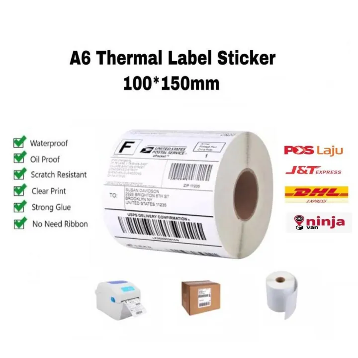 350pcs A6 Thermal Paper Roll Labels Self Adhesive Waybill Stickers Three Proof High Quality