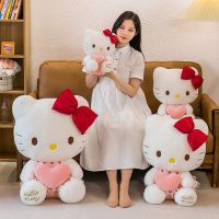 Sanrio H Ello K Itty ของเล่น Kawaii Plushie ยัดตุ๊กตาสัตว์หัวใจตุ๊กตาหมอนอะนิเมะตกแต่งบ้านเด็กวันเกิดของขวัญคริสต์มาส