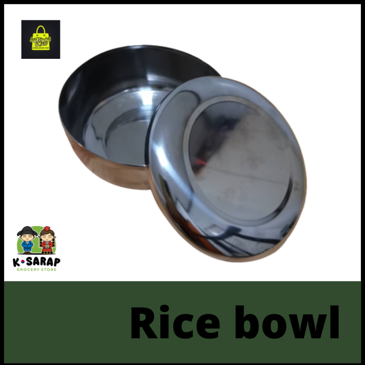 Korean Stainless Steel Rice Bowl With Cover Lazada PH