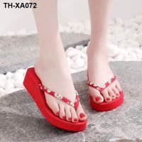 Flip-flops womens summer wear new style small daisy fashion flat wedge slippers non-slip simple beach shoes sandals and slippers