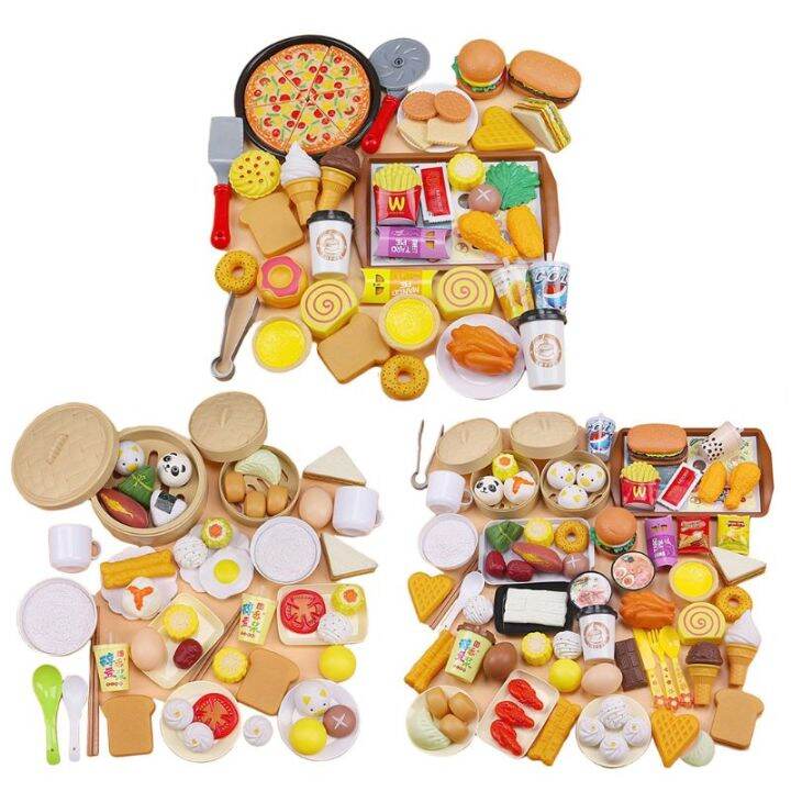 565888pcsset-children-simulation-steamer-burger-set-meal-food-kitchenware-kit