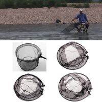 Stainless Steel Frame Fishing Folding Net Brail Head Round Mesh Accessories New Foldable Nets Landing Dip Large Dense