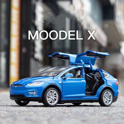 1:32 Tesla Modelx Model3 Alloy Car Model Diecasts Metal Toy Vehicles Simulation Collection Sound And Light Kids Birthday Gifts