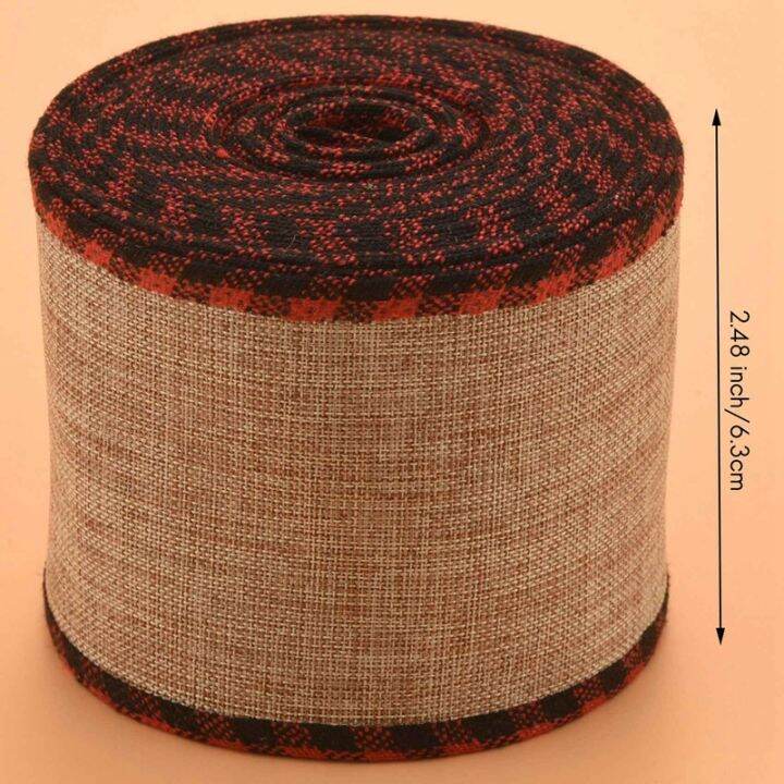 buffalo-plaid-wired-edge-ribbons-christmas-burlap-fabric-craft-ribbon-wrapping-ribbon-rolls-with-checkered-edge