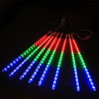 Colorful Christmas Lights Decorative Outdoor Led Tree Lamp Meteor Shower Light Strip Engineering Lighting Bar Patio Decor Lights