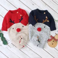 Citgeett Winter Christmas Newborn Baby Girl Knitted Romper Jumpsuit Overall Sweater Warm Fall Autumn Wool Xmas Clothes