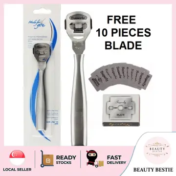 Callus Corn Hard Skin Remover, Stainless Steel Dead Skin Shaver Foot  Pedicure Kit + 10 Blade Tool (Foot Scraper + Blade)