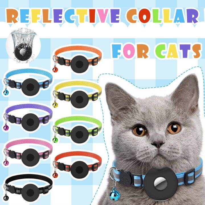 Airtag Cat Collar With Breakaway Bell Airtag Cat Collar Reflective