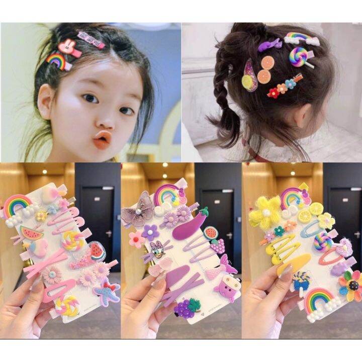 Glow Up Cute Hair Clips for kids [14pcs/Set] Princess Clips for girl ...