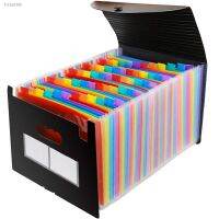 ✶▥❖ Portable A4 File Folder 13 24 Pockets Multilayer Rainbow Solid Extensible Organ Bag for White-collar Workers Teachers Women