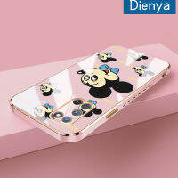 เคส Dienya สำหรับ OPPO A92 OPPO A52 OPPO A72 4G เคสลายการ์ตูนแฮปปี้มิกกี้สี่เหลี่ยมใหม่พื้นผิวชุบเคสซิลิกาเจลนิ่มกันกระแทกเคสมือถือฝาครอบป้องกันเลนส์กล้องถ่ายรูปรวมทุกอย่าง