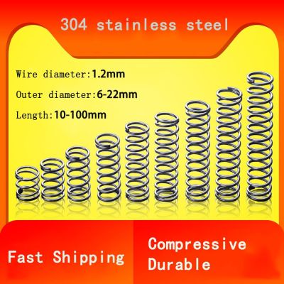 High Quality Stainless Steel Compression Spring 304 SUS Compressed Spring Wire Diameter 1.2mm Y-Type Rotor Return Spring 10PCS Spine Supporters