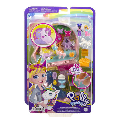Polly Pocket Unicorn Forest Compact Tea Party-Themed Playset with Glitter Horn ราคา 1,150.- บาท