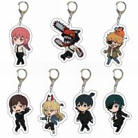 Anime Chainsaw Man Keychain Cartoon Cute Denji Power Hayakawa Aki Transparent Key Chain For Friends Christmas Jewelry Fans Gifts