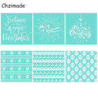 Chzimade 6711Pcs Merry Christmas Self-Adhesive Silk Screen Printing Stencil Mesh Transfers For Fabric Diy Sewing Accessories