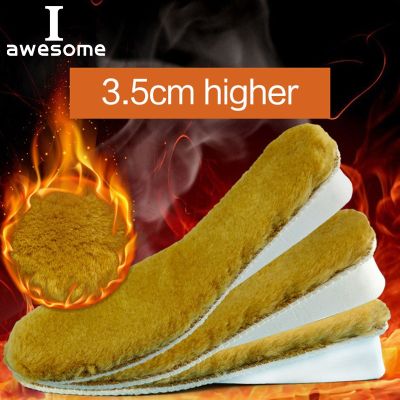 Height Increase Thickened Anti-cold Winter Wool Blend Insoles Unisex Breathable Plush Shoe pad Warm Insoles for snow boot Insert