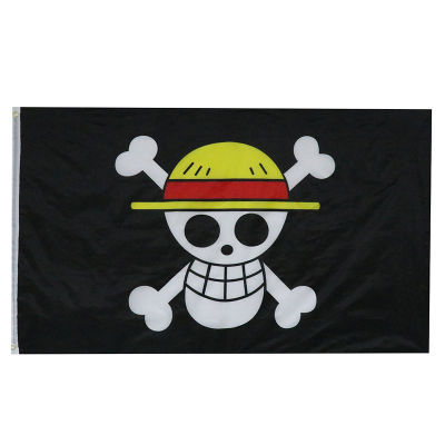 💖【Lowest price】MH ที่มีคุณภาพสูง90x150cm Spot Goods One Piece ลูฟี่ Skull FLAG สำหรับของขวัญธุรกิจ