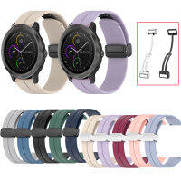 สาย20มม. เหมาะสำหรับ Garmin Vivoactive ดนตรี/Vivoactive3/Vivomove Vomhr/Vivomove3/Vivomove Luxe/Vivomove Trend/vivomove วงซิลิโคนนุ่มหัวเข็มขัดแบบพับได้