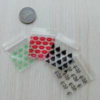 1515A 35x35mm Zip Lock Plastic Bags 100pcs Small Zipper Reclosed Coin Baggies Desgin Lips Leaf Spade Time4:20 Resealable Baggies Food Storage Dispense