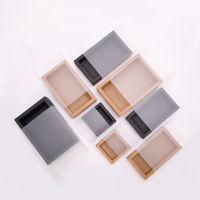 10Pcs Good Kraft Paper Gift Packing Box Wedding Party Cookie Candy Cake Boxes With Clear PVC Window Delicate Drawer Display