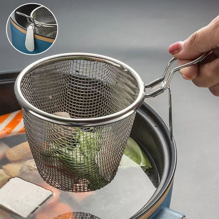 Universal Kitchen Utensils Food Skimmer Stainless Steel Mesh Strainer