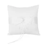 Ivory Faux Pearl Flower Wedding Party Pocket Ring Pillow Cushion 4" x 4"