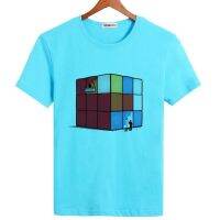 ?BGtomato Rubik S Cube เสื้อยืดสีขาวสำหรับผู้ชาย,เสื้อยืดสีขาวแนวสตรีทสวยงามสำหรับใส่หน้าร้อน