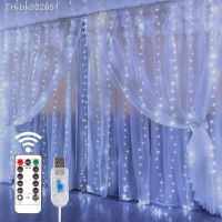 ✖₪✒ LED Copper Wire Curtain Lights USB Power Fairy Remote Garland Led Lights Christmas Decoration Garland Window Lighting Strings