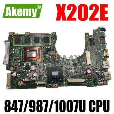 AKEMY X202E Laptop Motherboard For ASUS VivoBook S200E X201E X201EP X201EV Original Mainboard 2GB-RAM 8479871007U CPU