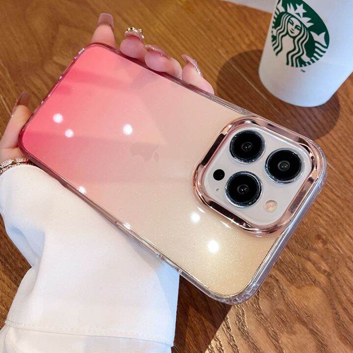 hoce-กากเพชรหรูหราเคสโทรศัพท์แบบใสดาวสำหรับ-iphone-14-13-12-11-pro-max-13-12-mini-14-plus-เคสเคสกันกระแทกเคสกันกระแทกไล่ระดับสีม่วง