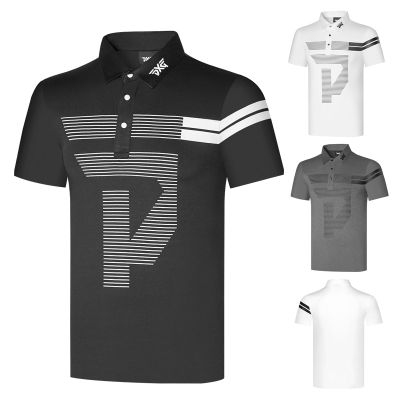 W.ANGLE TaylorMade1 Castelbajac Amazingcre PXG1 J.LINDEBERG Mizuno₪ↂ☃  Summer new short-sleeved golf clothing mens tops casual quick-drying t-shirt perspiration outdoor golf jersey