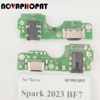 Novaphopat สําหรับ Tecno Spark 2023 BF7 USB Dock Charger Port Plug หูฟัง Audio Jack ไมโครโฟน MIC Charging Board