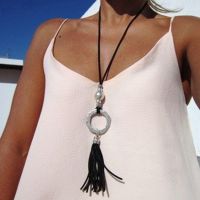 【DT】hot！ New Pendant Necklace Rope Sweater Choker Boho Ethnic Tassel Irregular Iron Jewelry Accessories