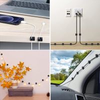 ‘；【= 20Pcs Self-Adhesive Car Cable Winder Self-Adhesive Square Plastic Fixing Clip Home Office Cable Fixing Management Protector