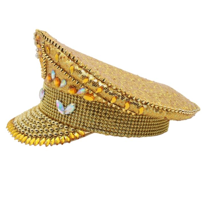 แฟชั่น2023-หมวก-bachelorette-rhinestone-กับหมุดย้ำทองคำปักเลื่อมของบุคคลหมวกปาร์ตี้