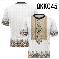 Embroidery ethnic style T-shirt, 3D printing Southeast Asian ethnic style printed T-shirt, men and women alike comfortable and breathable {in store}