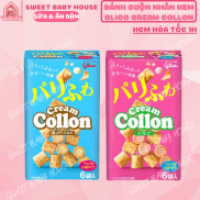 Bánh ốc quế nhân kem Glico Cream Collon Nhật cho bé từ 1 tuổi. Date 5 2024