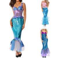ร้อน, ร้อน★Boyroom 2022 new Women Mermaid Dress for Cosplay/ Photo Props, Sleeveless Sweatheart Neckline Slim Fit Layering Skirt