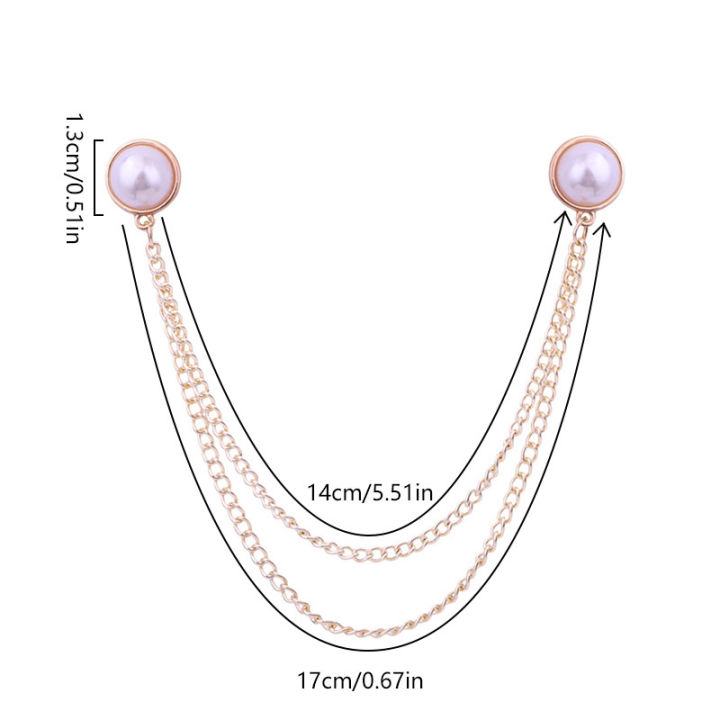xuchen-เข็มกลัดชุดอัญมณีสำหรับผู้ชาย1เสื้อ-pc-สายโซ่สร้อยคอแบบพู่ห้อยเครื่องประดับเสื้อผ้าคลิปติดปกเสื้อ