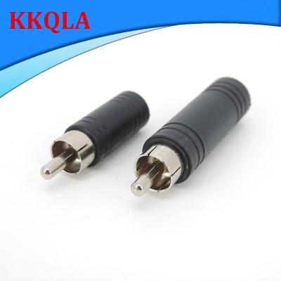 QKKQLA 1Pcs RCA Male Plug to 6.35mm 6.5mm to 3.5mm 3Pole Stereo Female Jack Adapter 6.35 3.5 Audio M/F Connector Black