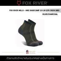 FOX RIVER MILLS - HIKE BASECAMP 2.0 LW QTR CREW (MD) OLIVE/CHARCOAL FOX RIVER MILLS - HIKE BASECAMP 2.0 LW QTR CREW (MD) OLIVE/CHARCOAL ถุงเท้าข้อสั้น ผ้านุ่ม