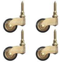 4PCS Solid Brass Rubber Castors 1 (25mm) Furniture Wheel Strong Sofa Table Casters Screw Universal Wheels CD166