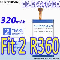 GUKEEDIANZI Battery  EB-BR360ABE EB-BR365ABE 320mAh For Samsung Gear Fit2 Fit 2 R360 Fit2 Pro Fitness SM-R365 R365 Batteries Wall Chargers