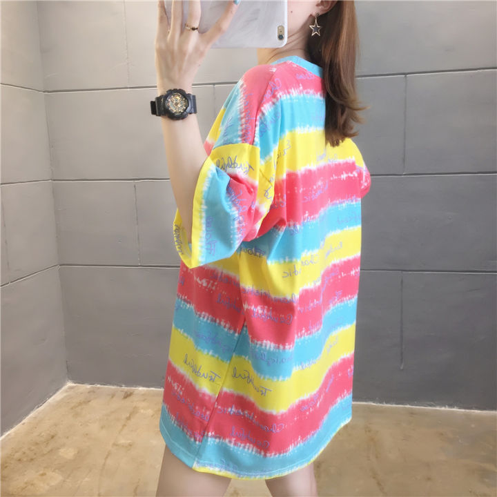 2021-summer-new-couple-womens-clothing-korean-style-loose-half-sleeve-net-red-top-clothes-ins-style-short-sleeve-t-t-shirt