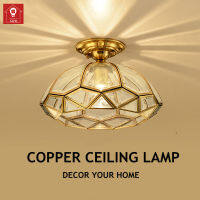 MZD【With Bulb】Luxury Creative Copper Ceiling Lamp LED Modern Pendant Lighting For Bedroom Kids Room Hallway Entrance Aisle Home Indoor Lights