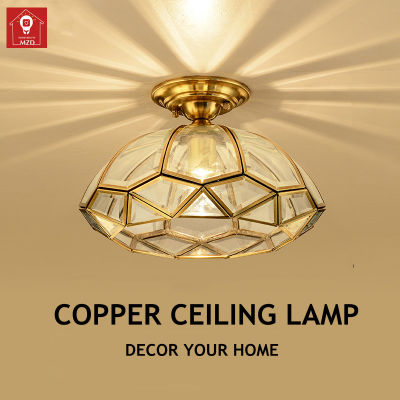 MZD【With Bulb】Luxury Creative Copper Ceiling Lamp LED Modern Pendant Lighting For Bedroom Kids Room Hallway Entrance Aisle Home Indoor Lights